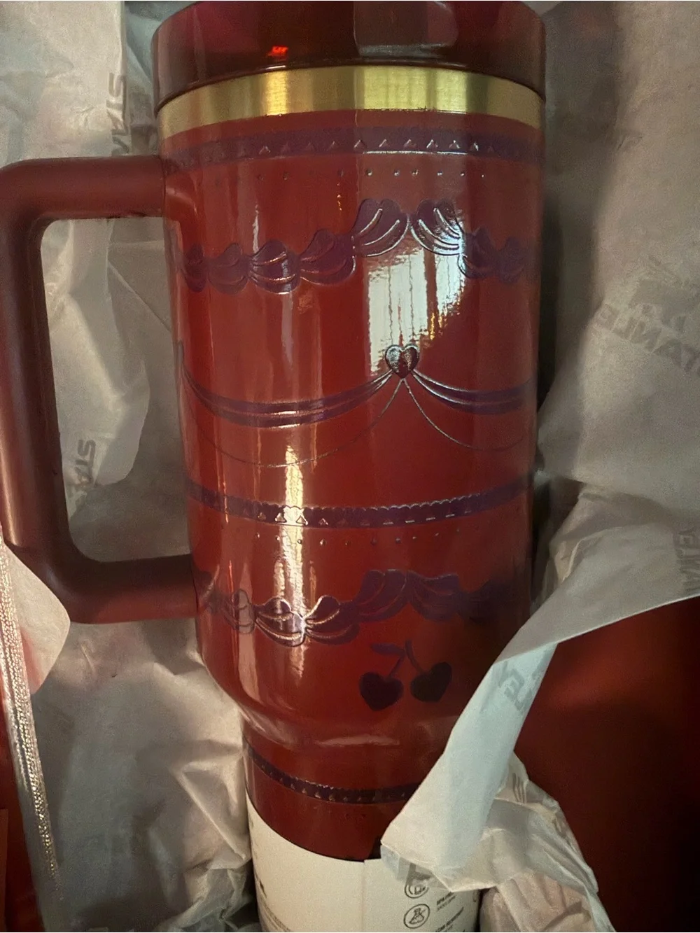 New!  Original Stanley Burgundy Red Tumbler Gift Box 40 oz - Picture 4 of 5